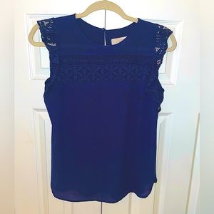 Navy sleeveless blouse